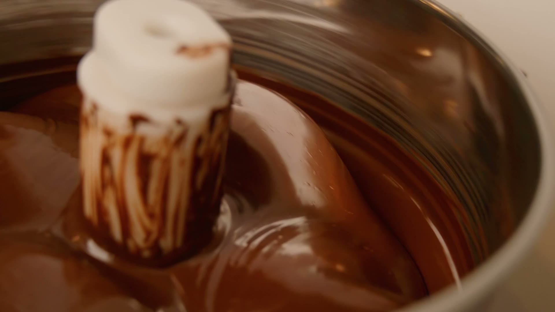 Close-up of chocolate being mixed